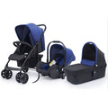 3-in-1 Foldable 4-Wheel Baby Stroller with Car Seat Fabric & Stainless Steel Frame Portable Travel System for 0-3 Years