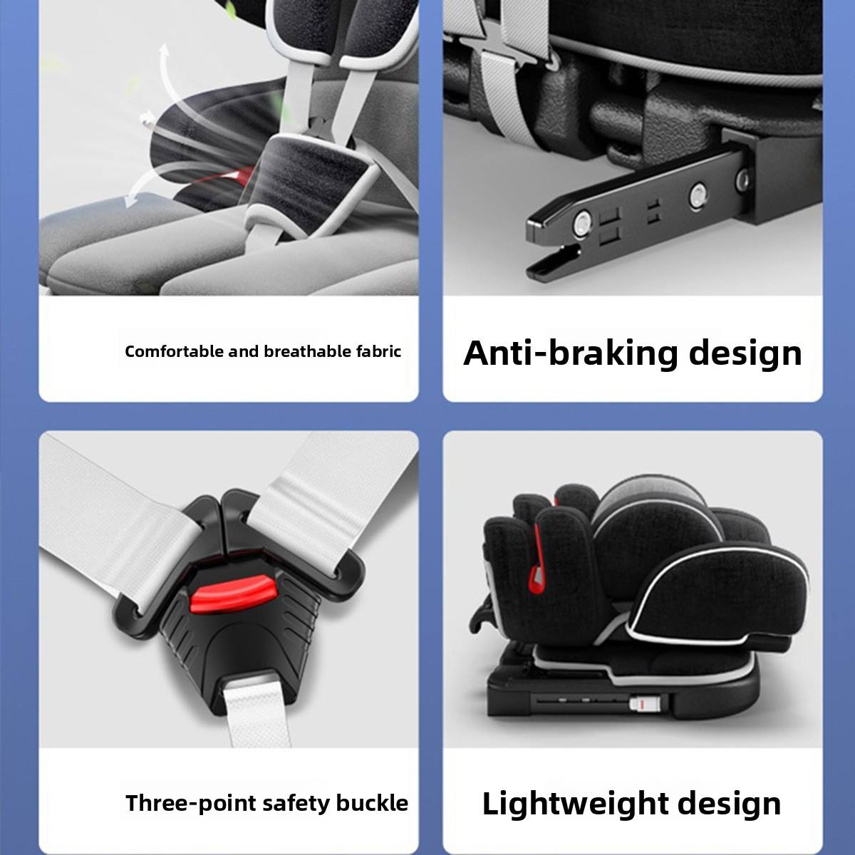 Baby Safety Seat 0-12 Years, Portable Adjustable Car Seat for Children, ECE R44/04 Universal Fit