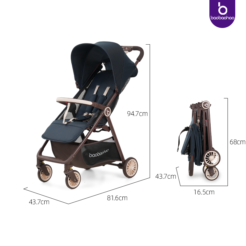 Travel Stroller Single City Walker Summer Canopy Stroller Newborn Lightweight Baby Stroller Travel Pocket Can Sit and Lie