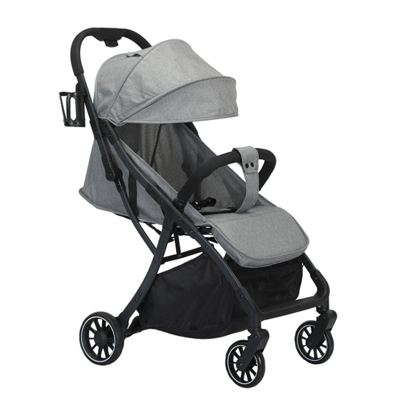 Adjustable Foldable Metal 4-Wheel Baby Stroller for Outdoor Use Sitting/Lying Down & Compact Design