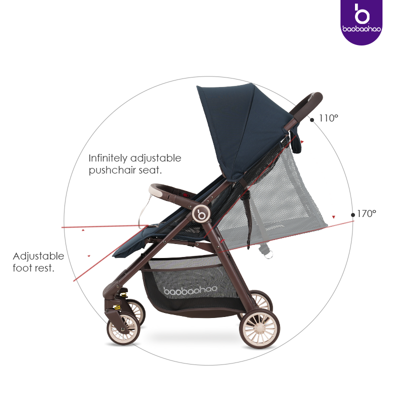Travel Stroller Single City Walker Summer Canopy Stroller Newborn Lightweight Baby Stroller Travel Pocket Can Sit and Lie