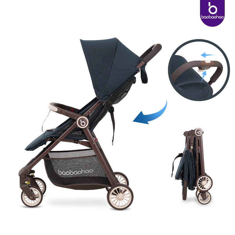 Travel Stroller Single City Walker Summer Canopy Stroller Newborn Lightweight Baby Stroller Travel Pocket Can Sit and Lie