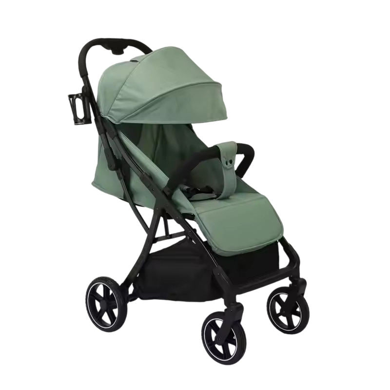 Adjustable Foldable Metal 4-Wheel Baby Stroller for Outdoor Use Sitting/Lying Down & Compact Design